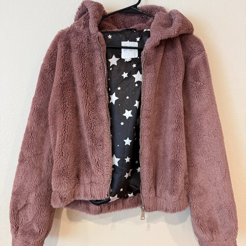Faux Fur Pink Hoodie | Avec Les Filles | Sz S Women's